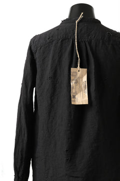 画像をギャラリービューアに読み込む, RESURRECTION x LOOM Re-production ASYMMETRY LINEN SHIRT (BLACK)