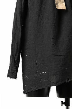 画像をギャラリービューアに読み込む, RESURRECTION x LOOM Re-production ASYMMETRY LINEN SHIRT (BLACK)