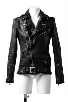 Load image into Gallery viewer, ISAMU KATAYAMA BACKLASH exclusive DOUBLE BREASTED JACKET / JAPAN CALF SHOULDER (OBJECT DYED / BLACK)