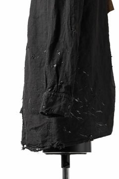 画像をギャラリービューアに読み込む, RESURRECTION x LOOM Re-production ASYMMETRY LINEN SHIRT (BLACK)
