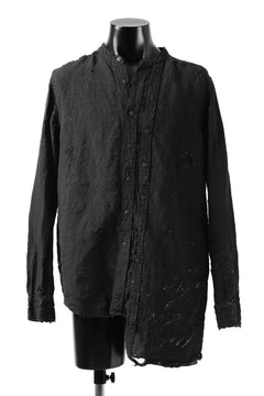画像をギャラリービューアに読み込む, RESURRECTION x LOOM Re-production ASYMMETRY LINEN SHIRT (BLACK)