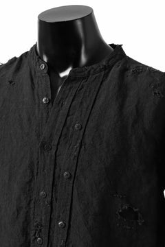 画像をギャラリービューアに読み込む, RESURRECTION x LOOM Re-production ASYMMETRY LINEN SHIRT (BLACK)