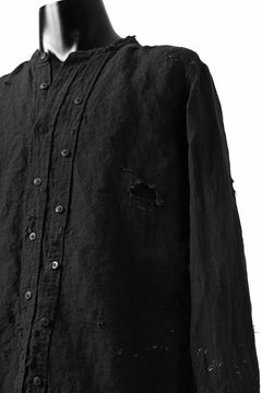 画像をギャラリービューアに読み込む, RESURRECTION x LOOM Re-production ASYMMETRY LINEN SHIRT (BLACK)