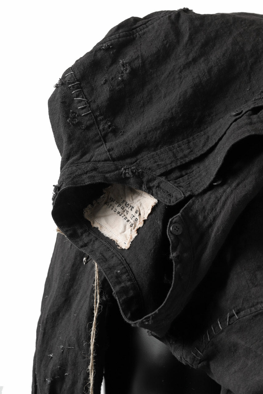 画像をギャラリービューアに読み込む, RESURRECTION x LOOM Re-production ASYMMETRY LINEN SHIRT (BLACK)