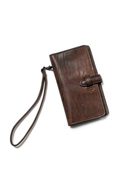 Load image into Gallery viewer, ISAMU KATAYAMA BACKLASH SMART PHONE CASE/PURSE / ITALY DOUBLE SHOULDER (DARK BROWN)