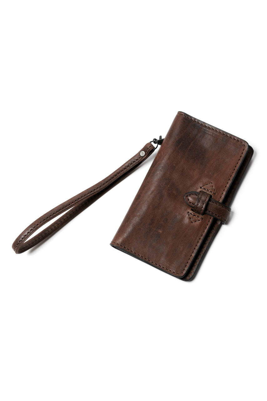 Load image into Gallery viewer, ISAMU KATAYAMA BACKLASH SMART PHONE CASE/PURSE / ITALY DOUBLE SHOULDER (DARK BROWN)