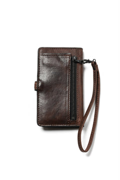Load image into Gallery viewer, ISAMU KATAYAMA BACKLASH SMART PHONE CASE/PURSE / ITALY DOUBLE SHOULDER (DARK BROWN)