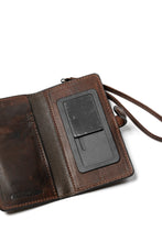 Load image into Gallery viewer, ISAMU KATAYAMA BACKLASH SMART PHONE CASE/PURSE / ITALY DOUBLE SHOULDER (DARK BROWN)