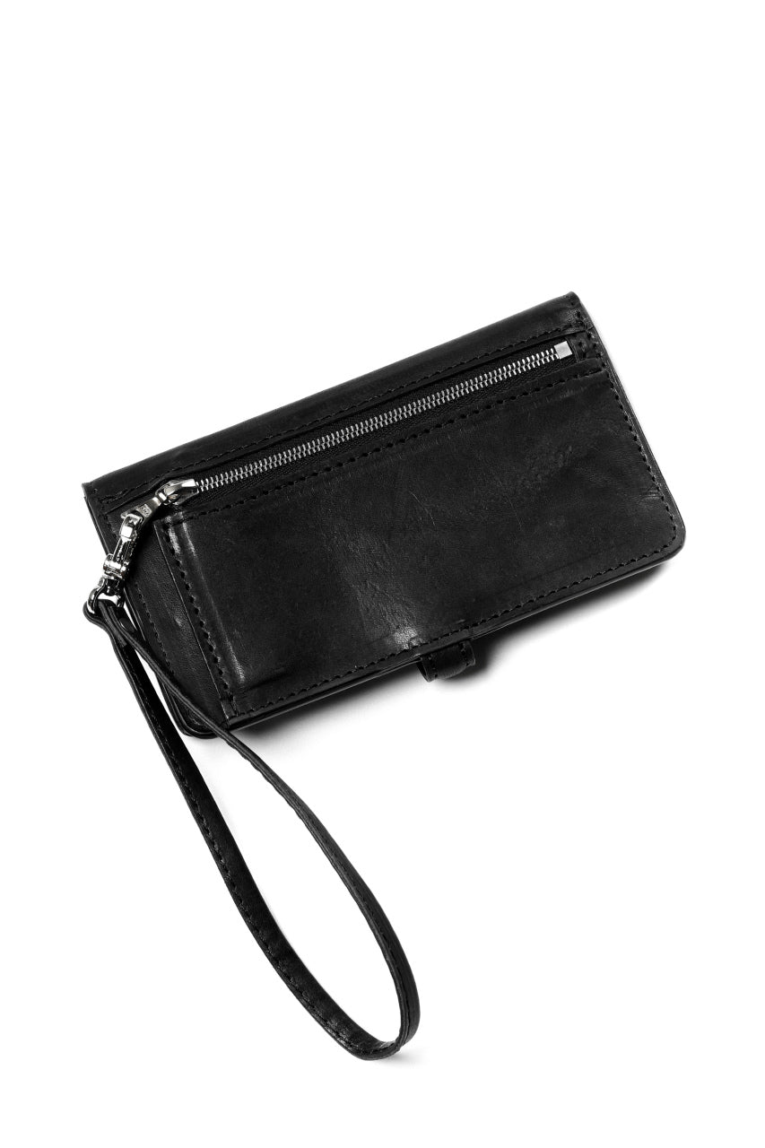 Load image into Gallery viewer, ISAMU KATAYAMA BACKLASH SMART PHONE CASE / PURSE LARGE / ITALY DOUBLE SHOULDER (BLACK)