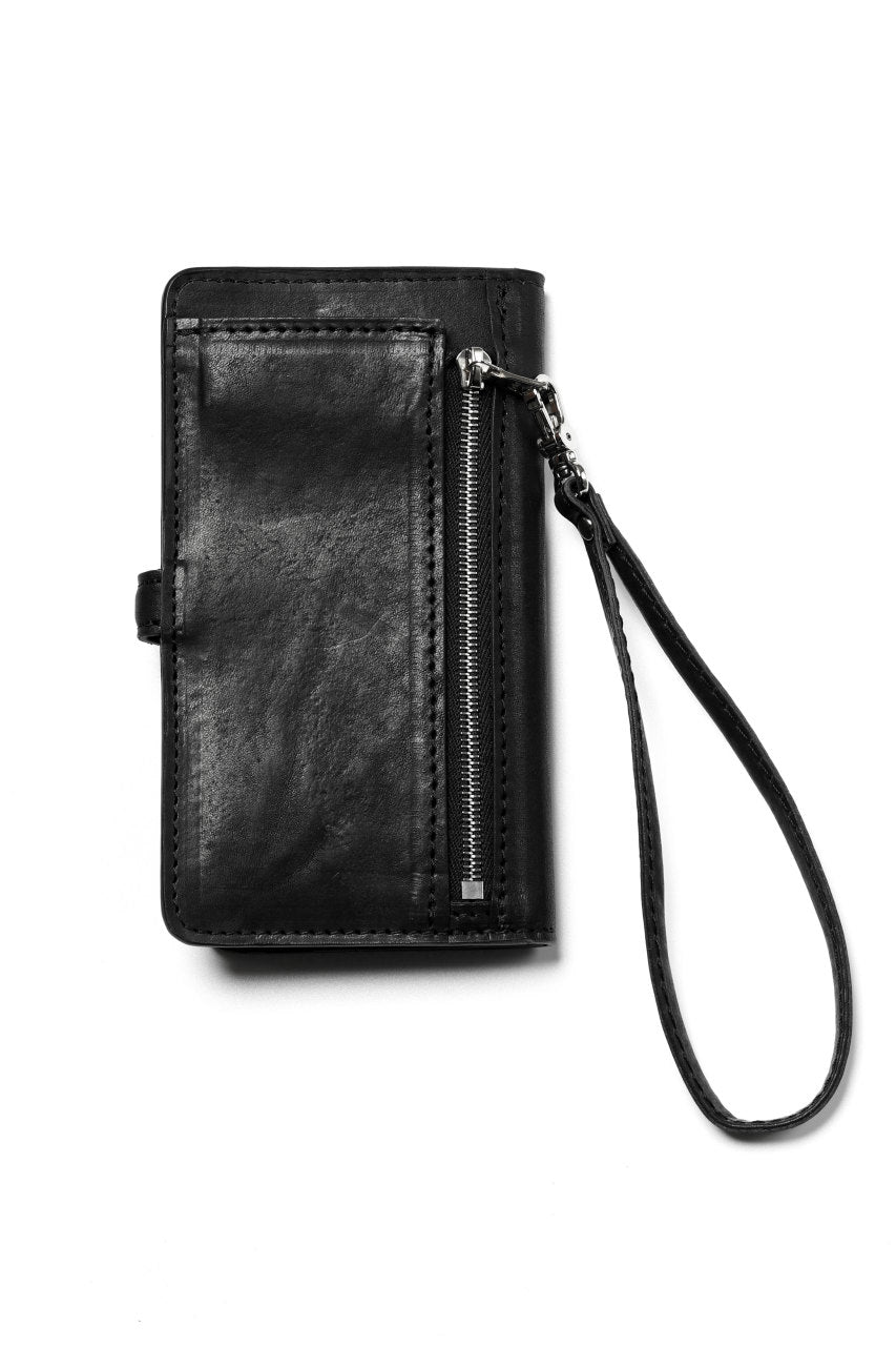 Load image into Gallery viewer, ISAMU KATAYAMA BACKLASH SMART PHONE CASE / PURSE LARGE / ITALY DOUBLE SHOULDER (BLACK)