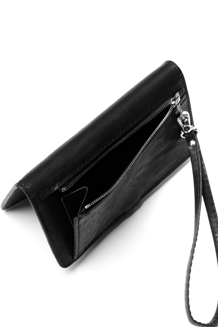 Load image into Gallery viewer, ISAMU KATAYAMA BACKLASH SMART PHONE CASE / PURSE LARGE / ITALY DOUBLE SHOULDER (BLACK)