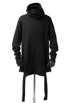 画像をギャラリービューアに読み込む, A.F ARTEFACT "möbius" IRREGULAR HEM KNIT PULLOVER HIGHNECK (BLACK)