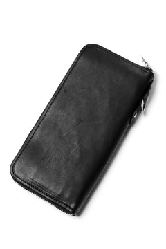 Load image into Gallery viewer, ISAMU KATAYAMA BACKLASH ROUND FASTNER WALLET / ITALY HORSE LEATHER (VACHETTA FINISHED / BLACK)