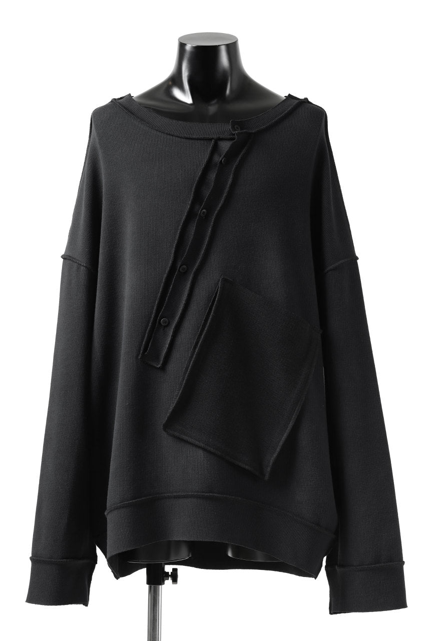 画像をギャラリービューアに読み込む, SOSNOVSKA exclusive SLASH COMBINATION SWEATER TOP (BLACK)