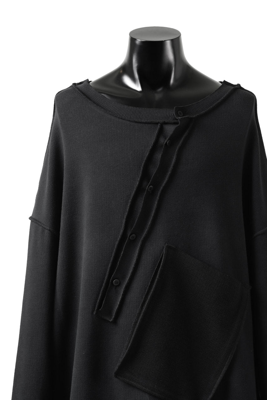 画像をギャラリービューアに読み込む, SOSNOVSKA exclusive SLASH COMBINATION SWEATER TOP (BLACK)