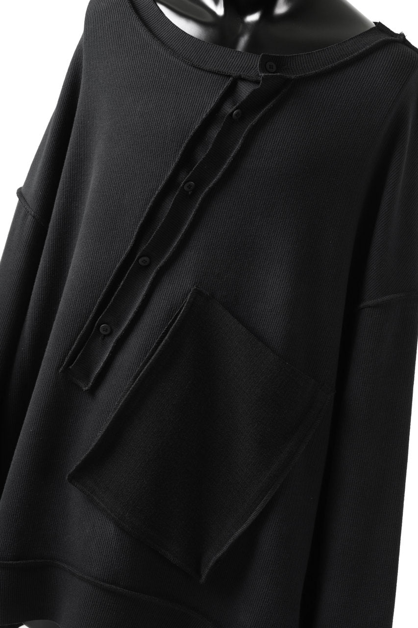 画像をギャラリービューアに読み込む, SOSNOVSKA exclusive SLASH COMBINATION SWEATER TOP (BLACK)