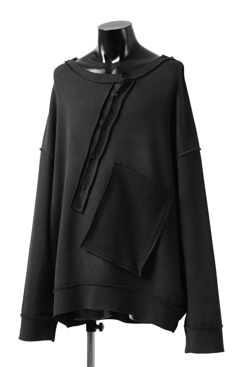 画像をギャラリービューアに読み込む, SOSNOVSKA exclusive SLASH COMBINATION SWEATER TOP (BLACK)