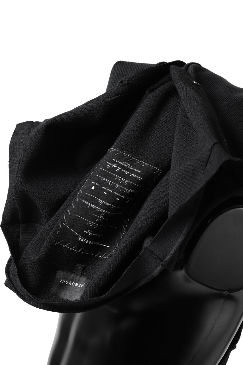 画像をギャラリービューアに読み込む, SOSNOVSKA exclusive SLASH COMBINATION SWEATER TOP (BLACK)