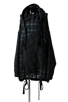 画像をギャラリービューアに読み込む, SOSNOVSKA COLLAPSE HOODIE CELLS (MIXED PLAID)