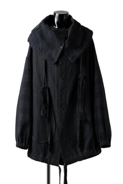 画像をギャラリービューアに読み込む, SOSNOVSKA exclusive COMBINED HOODIE JACKET (BLACK x CHECK)