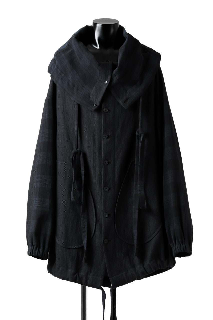 画像をギャラリービューアに読み込む, SOSNOVSKA exclusive COMBINED HOODIE JACKET (BLACK x CHECK)