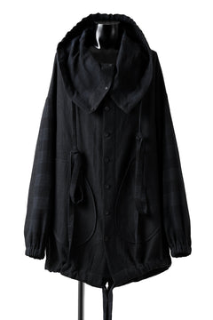 画像をギャラリービューアに読み込む, SOSNOVSKA exclusive COMBINED HOODIE JACKET (BLACK x CHECK)