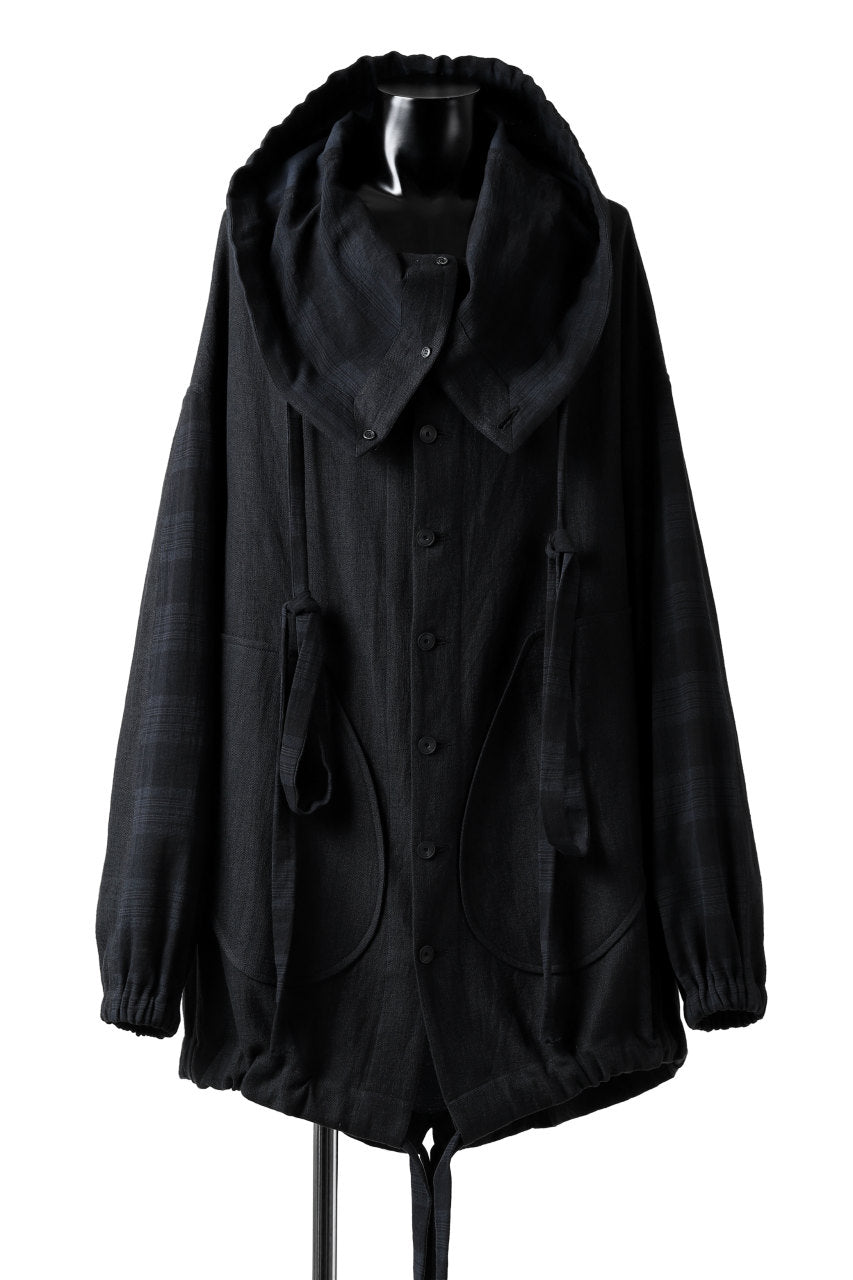 画像をギャラリービューアに読み込む, SOSNOVSKA exclusive COMBINED HOODIE JACKET (BLACK x CHECK)