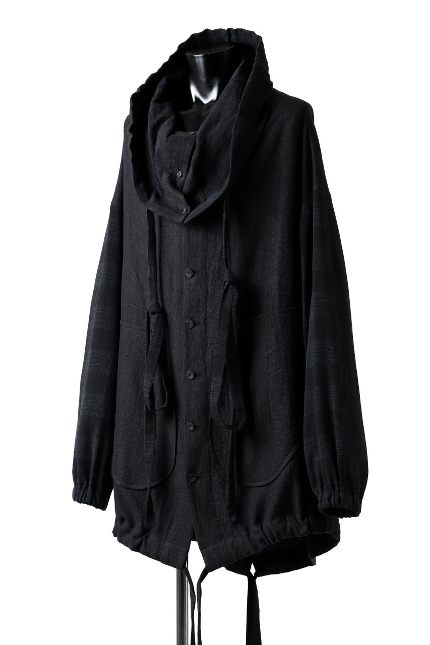 画像をギャラリービューアに読み込む, SOSNOVSKA exclusive COMBINED HOODIE JACKET (BLACK x CHECK)