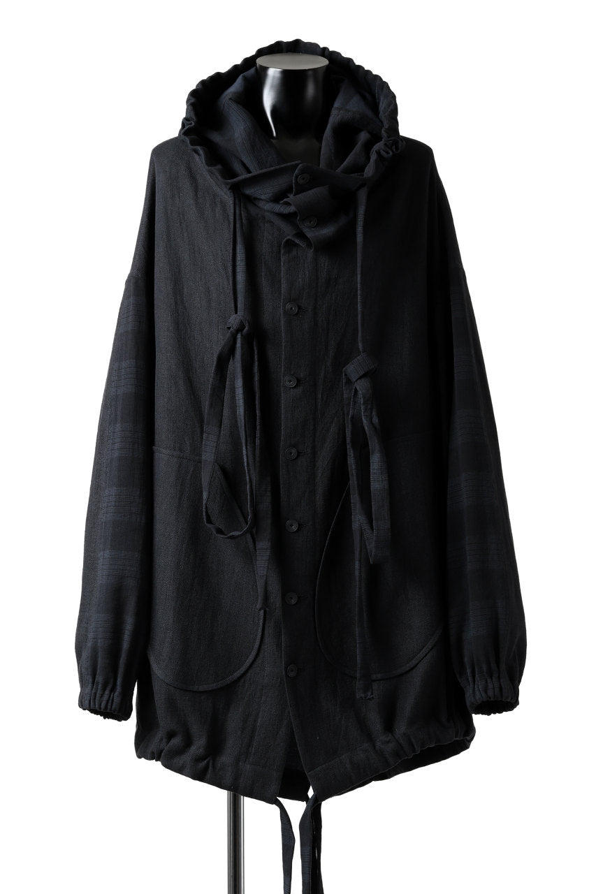 画像をギャラリービューアに読み込む, SOSNOVSKA exclusive COMBINED HOODIE JACKET (BLACK x CHECK)