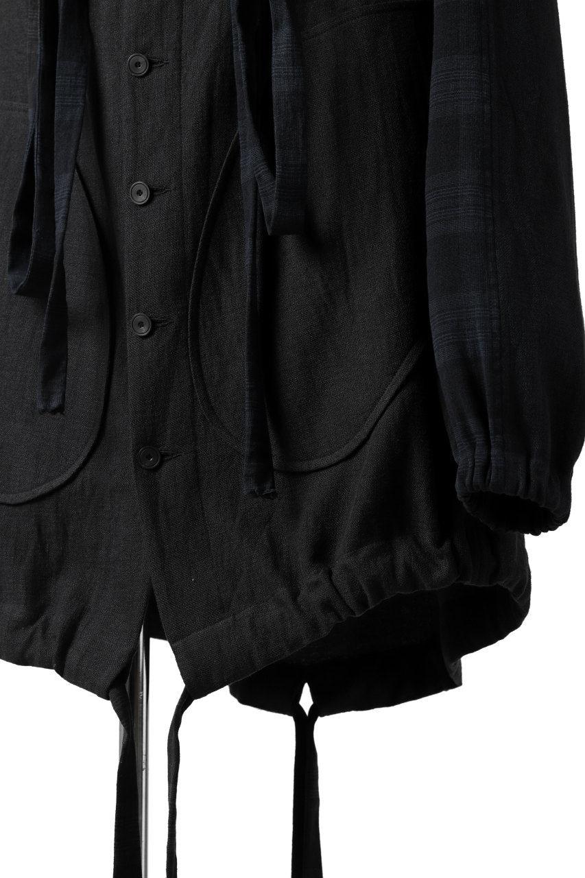 画像をギャラリービューアに読み込む, SOSNOVSKA exclusive COMBINED HOODIE JACKET (BLACK x CHECK)