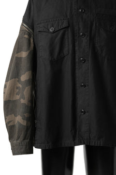 画像をギャラリービューアに読み込む, FACETASM ZIPPER ARMY SHIRT JACKET (BLACK x CAMO)