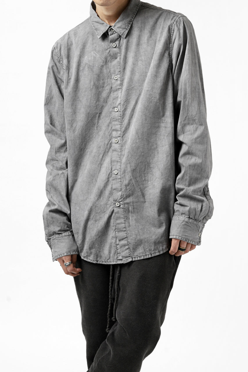 Load image into Gallery viewer, daub PLAIN COLLAR SHIRT / COLD DYED ORGANIC COTTON (GREY)