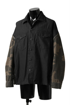 画像をギャラリービューアに読み込む, FACETASM ZIPPER ARMY SHIRT JACKET (BLACK x CAMO)