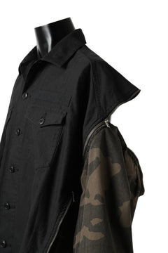 画像をギャラリービューアに読み込む, FACETASM ZIPPER ARMY SHIRT JACKET (BLACK x CAMO)