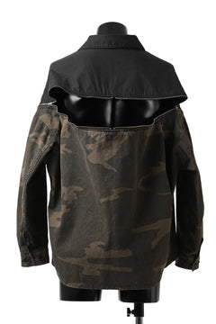 画像をギャラリービューアに読み込む, FACETASM ZIPPER ARMY SHIRT JACKET (BLACK x CAMO)