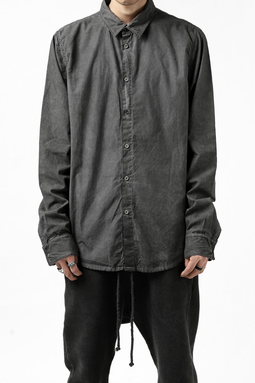 画像をギャラリービューアに読み込む, daub PLAIN COLLAR SHIRT / COLD DYED ORGANIC COTTON (DARK GREY)