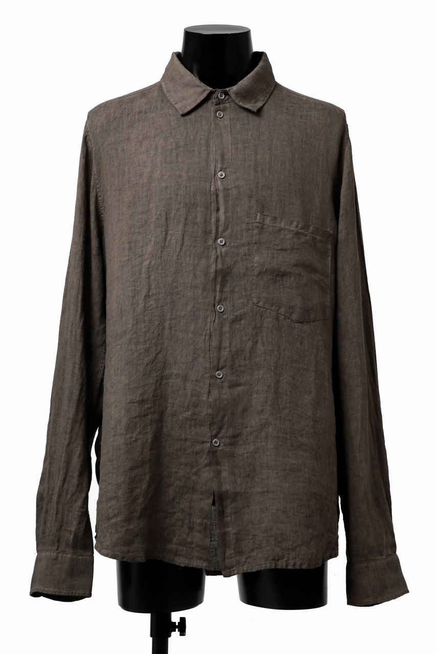 Load image into Gallery viewer, daub DYEING PLAIN SHIRT / ORGANIC LINEN (BROWN)