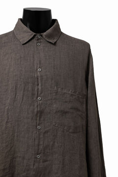 画像をギャラリービューアに読み込む, daub DYEING PLAIN SHIRT / ORGANIC LINEN (BROWN)