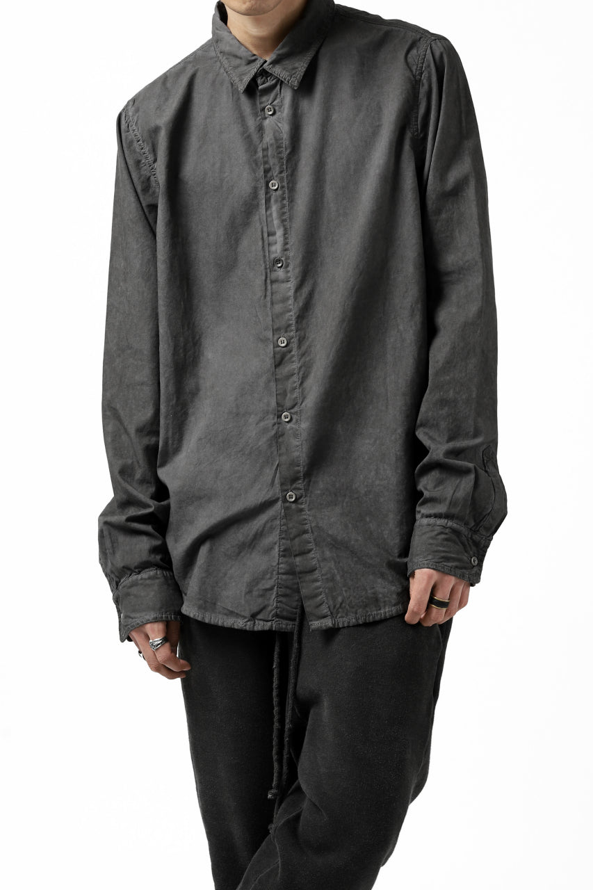 画像をギャラリービューアに読み込む, daub PLAIN COLLAR SHIRT / COLD DYED ORGANIC COTTON (DARK GREY)