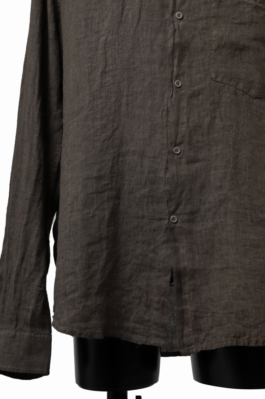 Load image into Gallery viewer, daub DYEING PLAIN SHIRT / ORGANIC LINEN (BROWN)