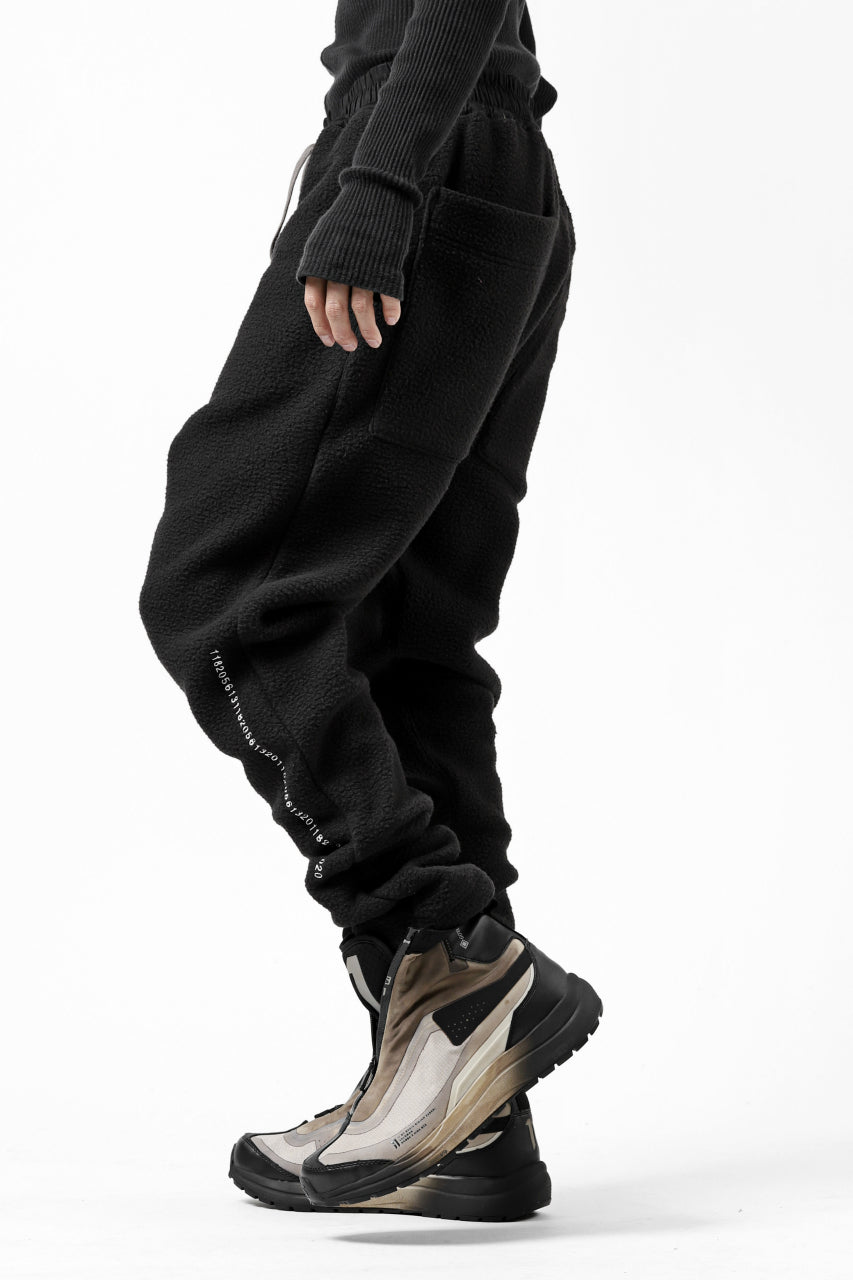 画像をギャラリービューアに読み込む, A.F ARTEFACT "FLUFFY" EMBROIDERED TRACK PANTS / BomberFLEECE (BLACK)