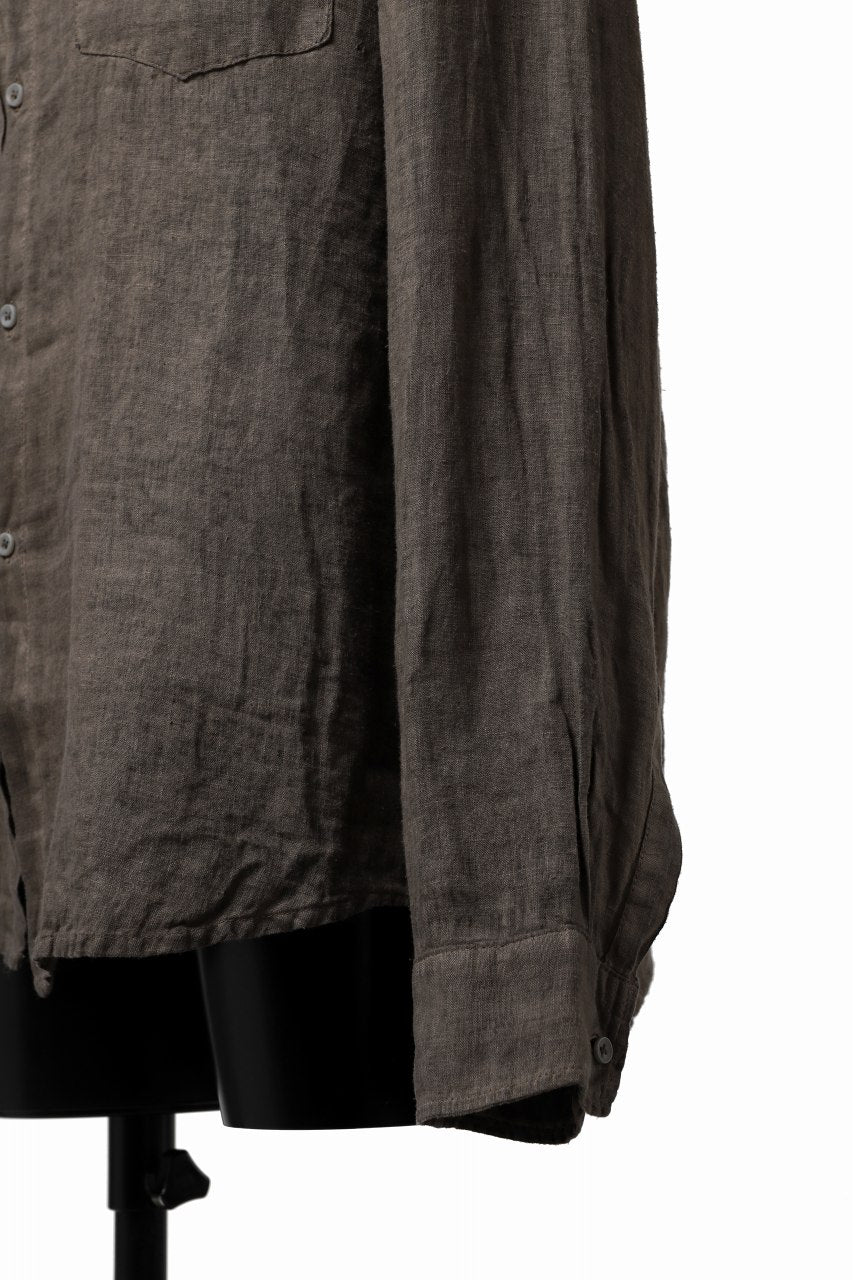 Load image into Gallery viewer, daub DYEING PLAIN SHIRT / ORGANIC LINEN (BROWN)
