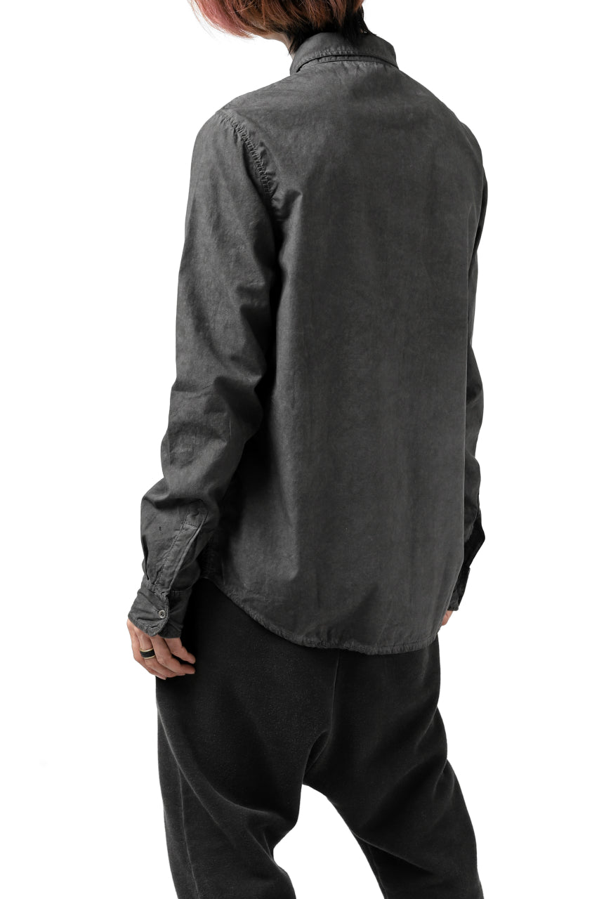 画像をギャラリービューアに読み込む, daub PLAIN COLLAR SHIRT / COLD DYED ORGANIC COTTON (DARK GREY)