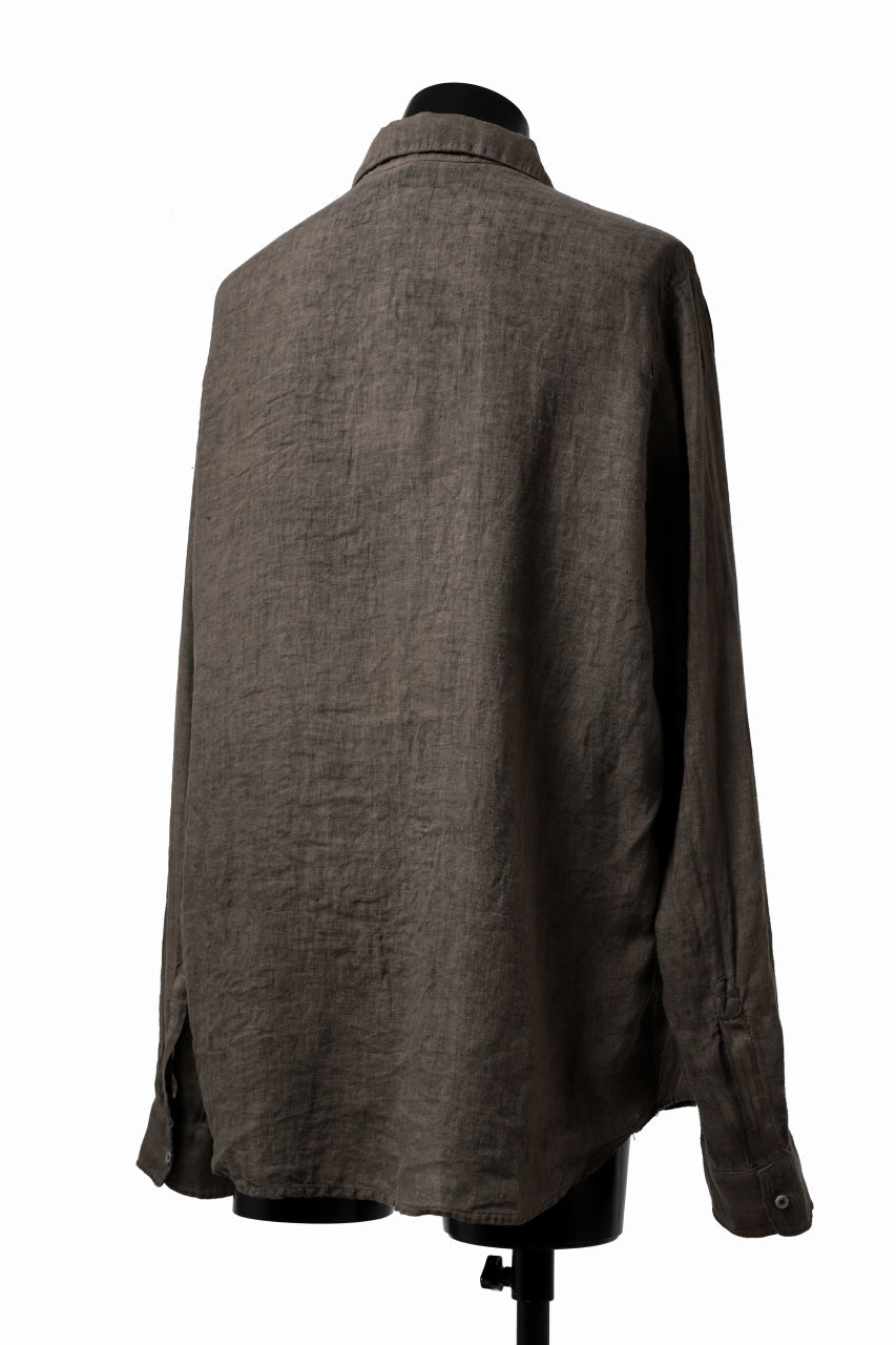 Load image into Gallery viewer, daub DYEING PLAIN SHIRT / ORGANIC LINEN (BROWN)