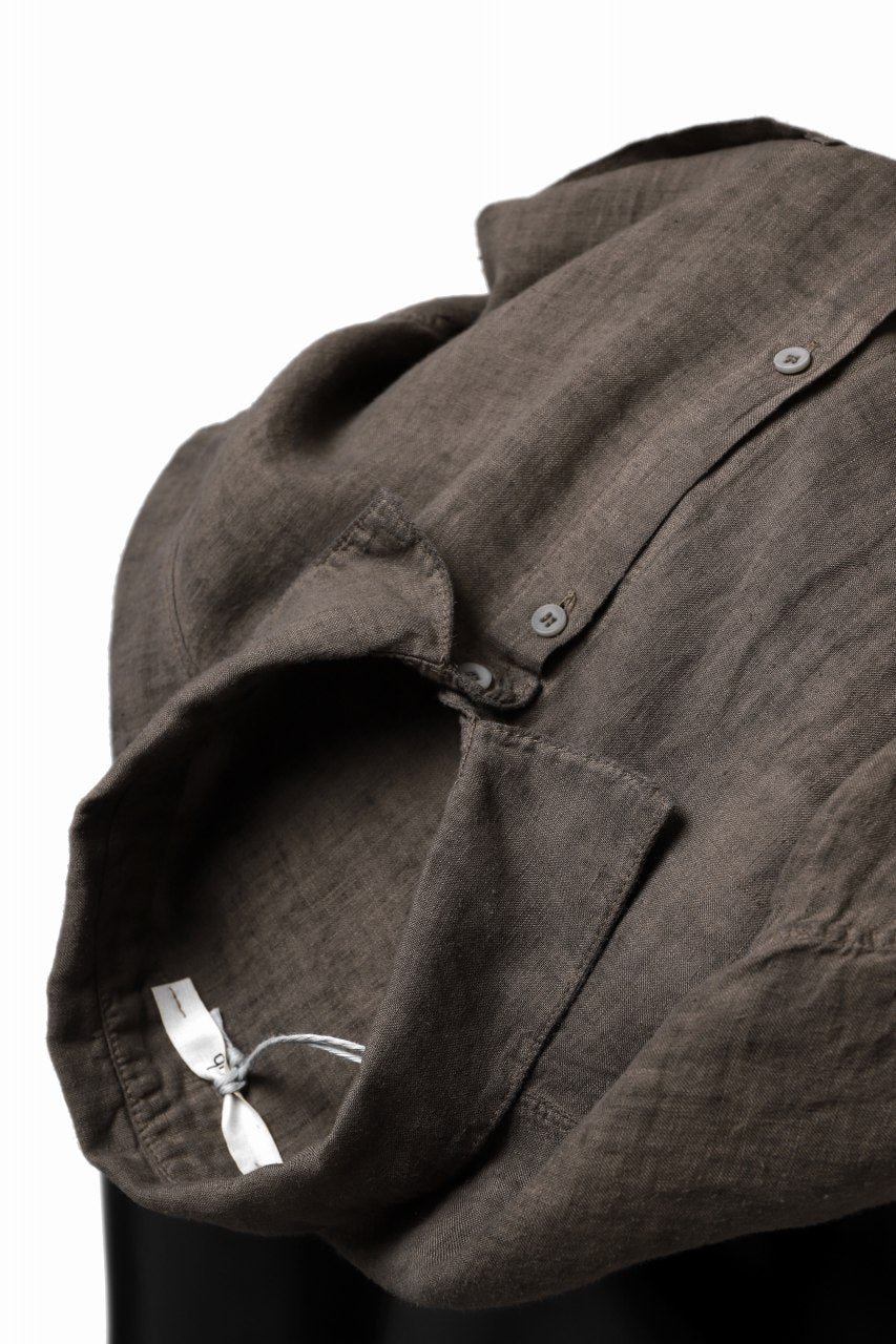 Load image into Gallery viewer, daub DYEING PLAIN SHIRT / ORGANIC LINEN (BROWN)