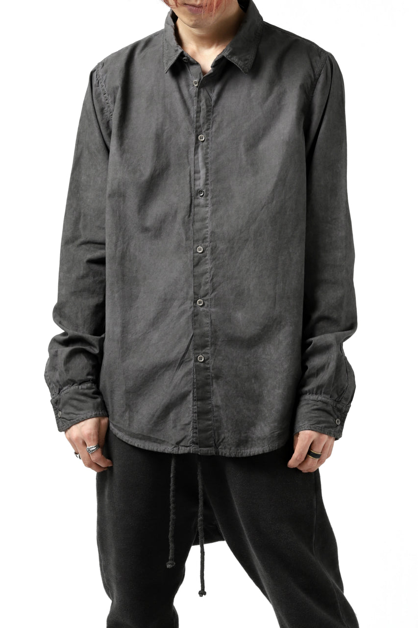 画像をギャラリービューアに読み込む, daub PLAIN COLLAR SHIRT / COLD DYED ORGANIC COTTON (DARK GREY)
