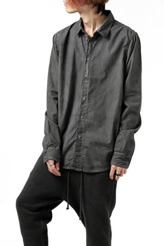 画像をギャラリービューアに読み込む, daub PLAIN COLLAR SHIRT / COLD DYED ORGANIC COTTON (DARK GREY)