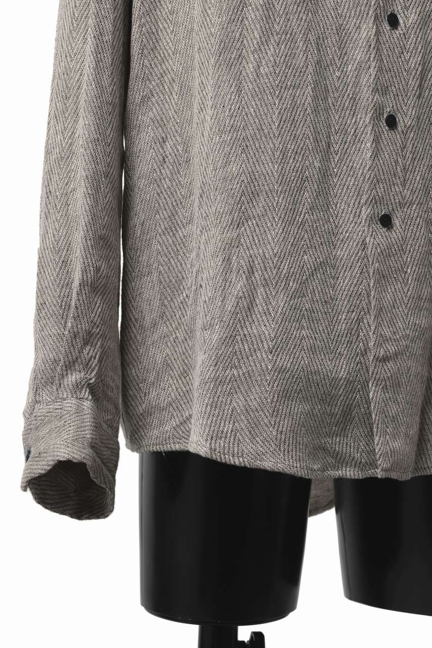 画像をギャラリービューアに読み込む, COLINA MINIMAL SHIRT / LINEN LOOSE HERRINGBONE (GREIGE)