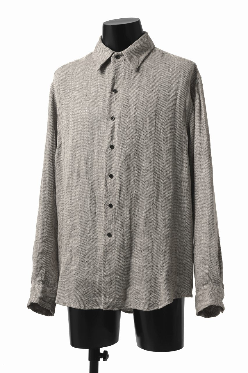 画像をギャラリービューアに読み込む, COLINA MINIMAL SHIRT / LINEN LOOSE HERRINGBONE (GREIGE)
