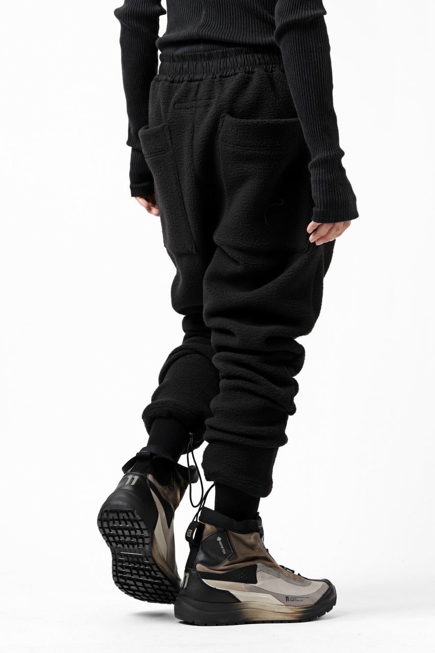 画像をギャラリービューアに読み込む, A.F ARTEFACT "FLUFFY" EMBROIDERED TRACK PANTS / BomberFLEECE (BLACK)